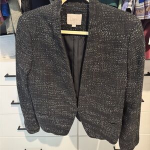 LOFT Textured Black Blazer